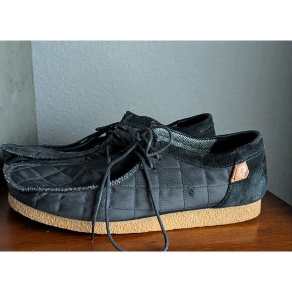 Clarks Shacre II Step Moccasin Boots Men 12 Black Textile 26162714 Shoes Lace Up